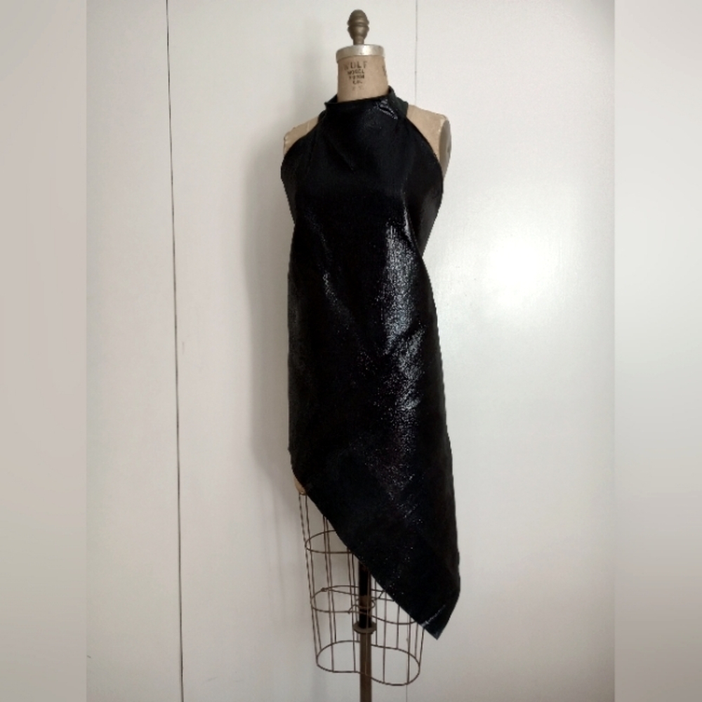 BLACK SPARKLY LEATHER DRESS